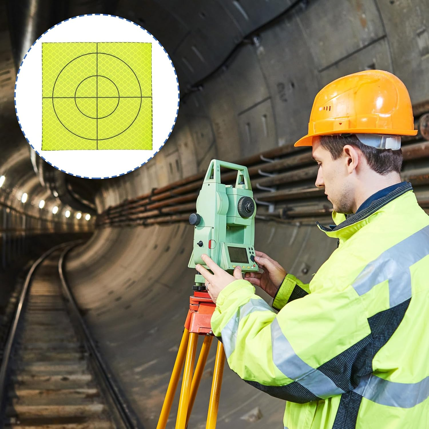 Uxcell Survey Reflector Sheets 100X100Mm, 12 Pcs Self-Adhesive Reflective Target Sheets Survey Target Mark Tape for Total Stations Check Shots Back Sights Monitoring, Green image number 3