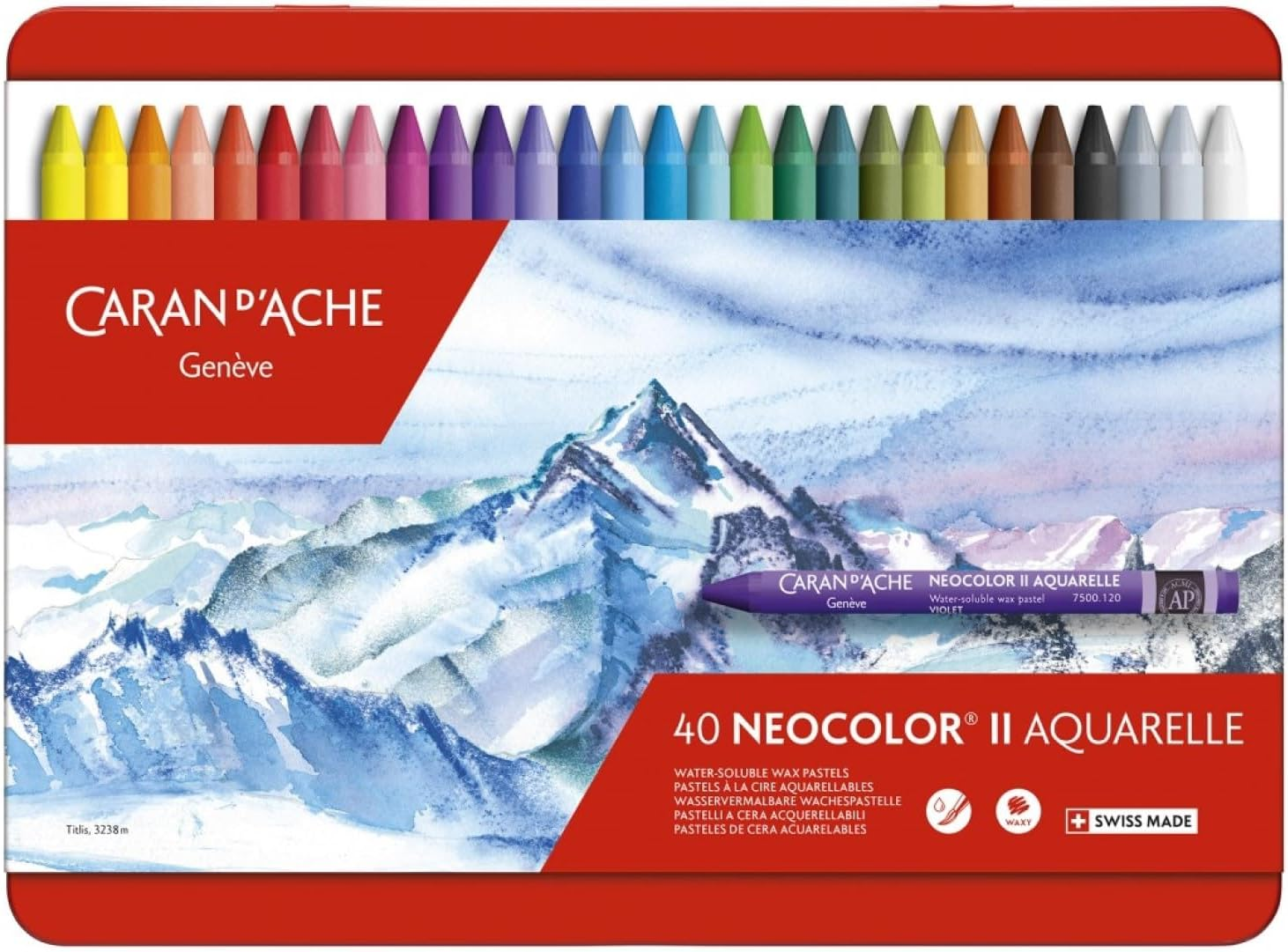 Caran D'Ache Classic Neocolor II Water-Soluble Pastels, 15 Colors image number 2