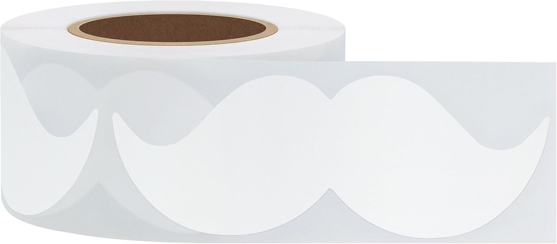 Hybsk 200Pcs Fake Moustache Stickers 3.15X1.57 Inch Self Adhesive Moustache Stickers for Masquerade Party and Father'S Day Performance Themed Party(White) image number 5