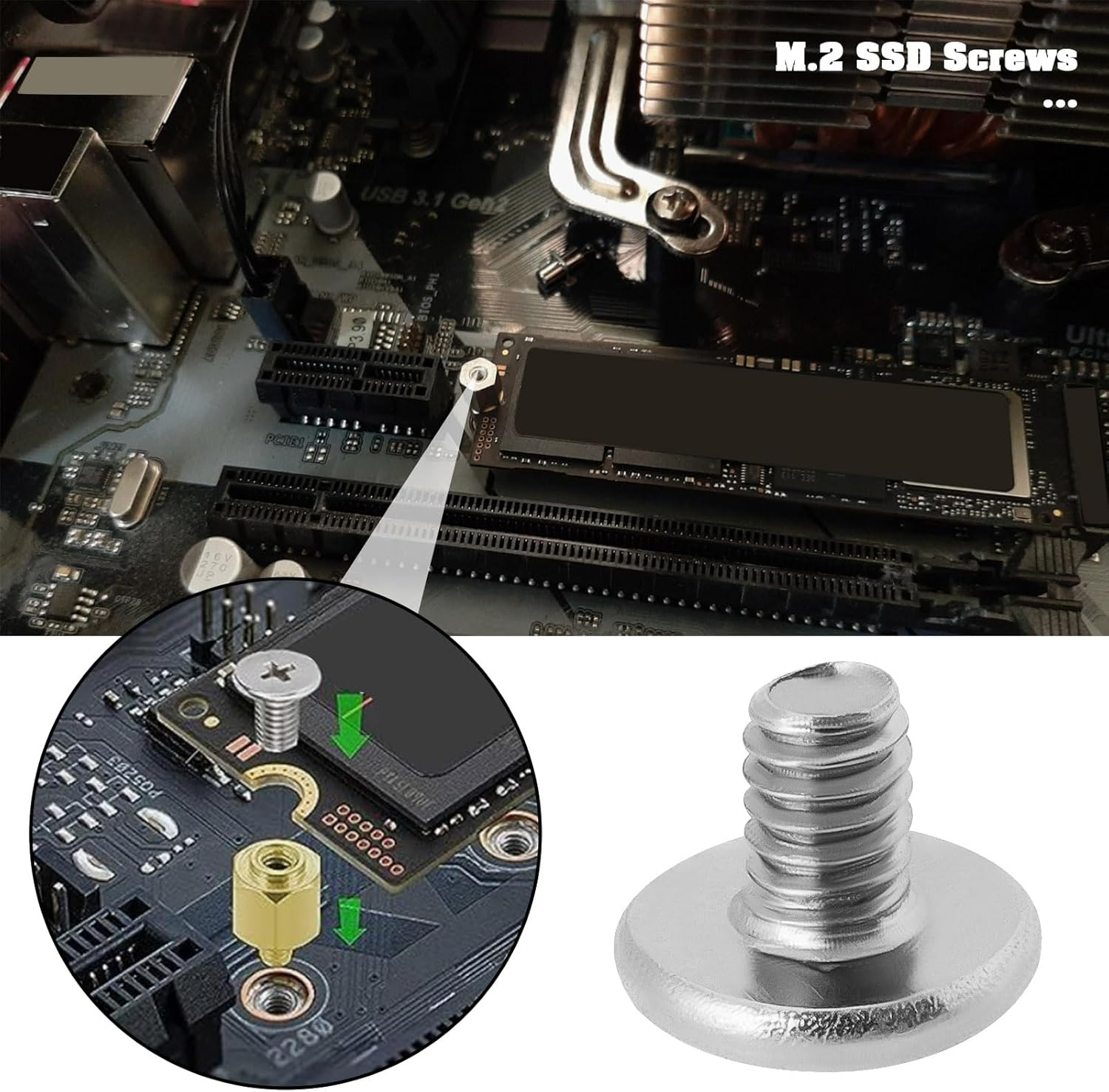 Be in Your Mind 20Pcs M.2 SSD Wireless Network Card Solid State Drive Computer Case Stainless Steel Cross Screw M2X2.5Mm Diameter 4.5Mm Compatible with Dell Silver image number 3