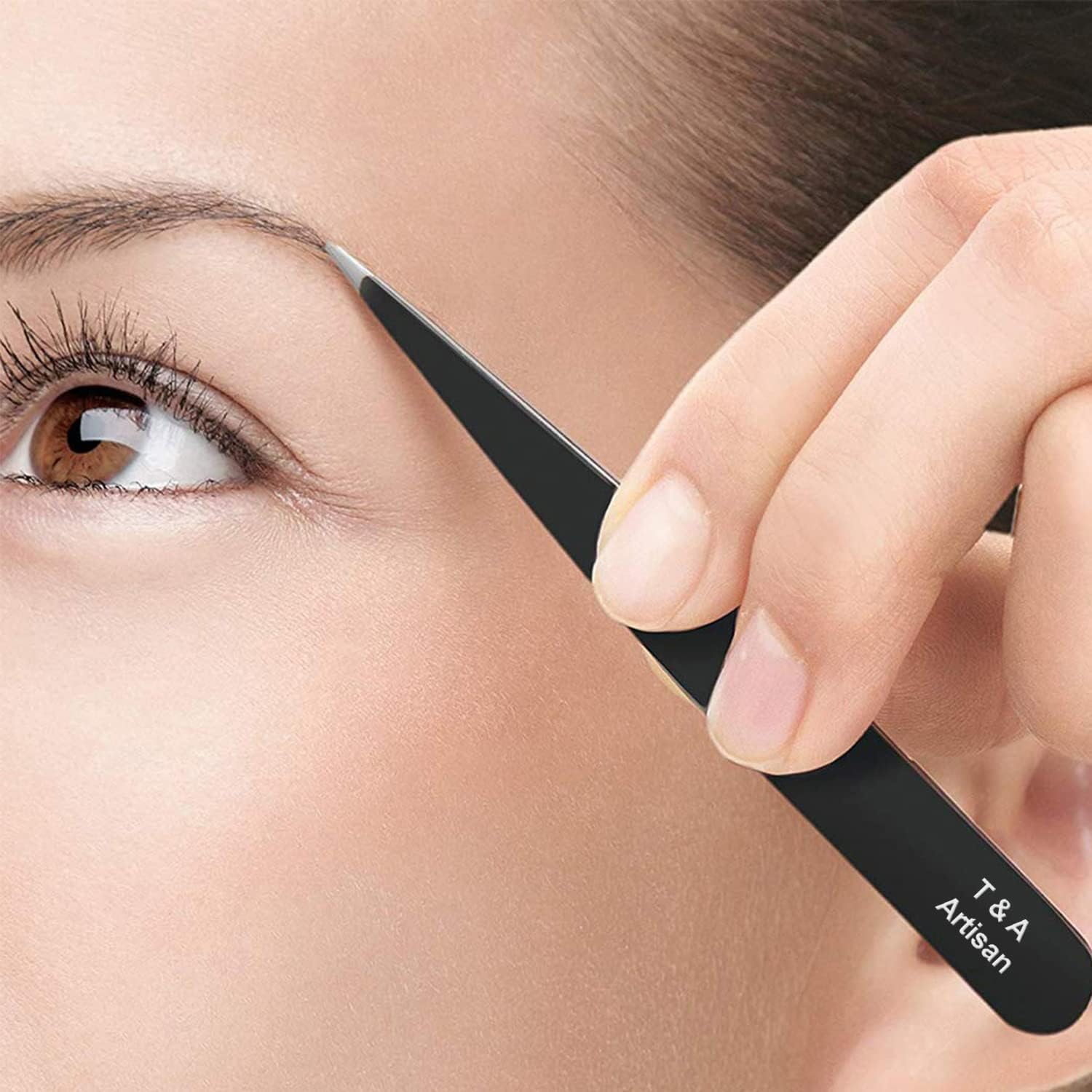 T&A Artisan 4-Piece Professional Precision Tweezer Set - Stainless Steel, Black image number 3