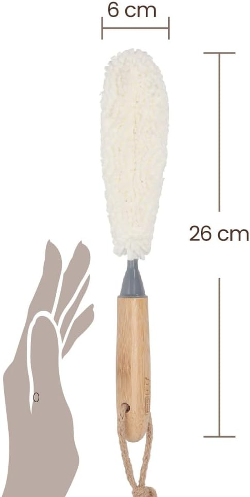 Eco Basics Stemware Brush &ndash; Scratch-Free Hydrophobic Foam, Ocean-Bound Plastic & FSC Bamboo Handle, Perfect for Glassware & Delicate Items, Quick-Drying, Easy Grip, 30X5Cm image number 6