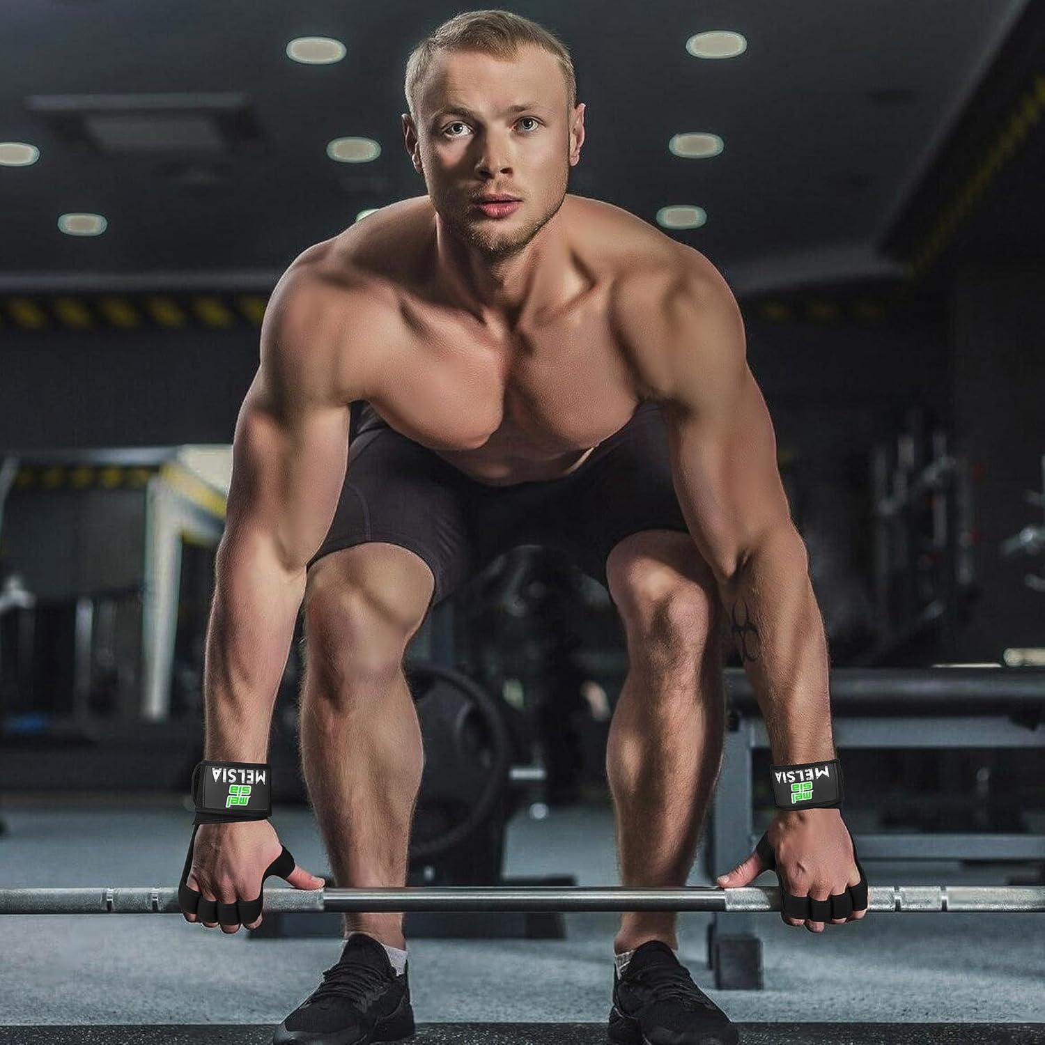 MELSIA Gym Gloves for Men and Women - Weightlifting Workout Gloves with Buit-In Wrist Wrap Support for Pull-Ups, Powerlifting Training - Ergonomic Palm Padding & Super-Strong Silicone Grip image number 2