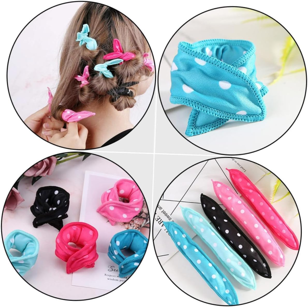 No Heat Foam Hair Curlers, Set of 6, Soft Sponge Rollers for Overnight Styling image number 6