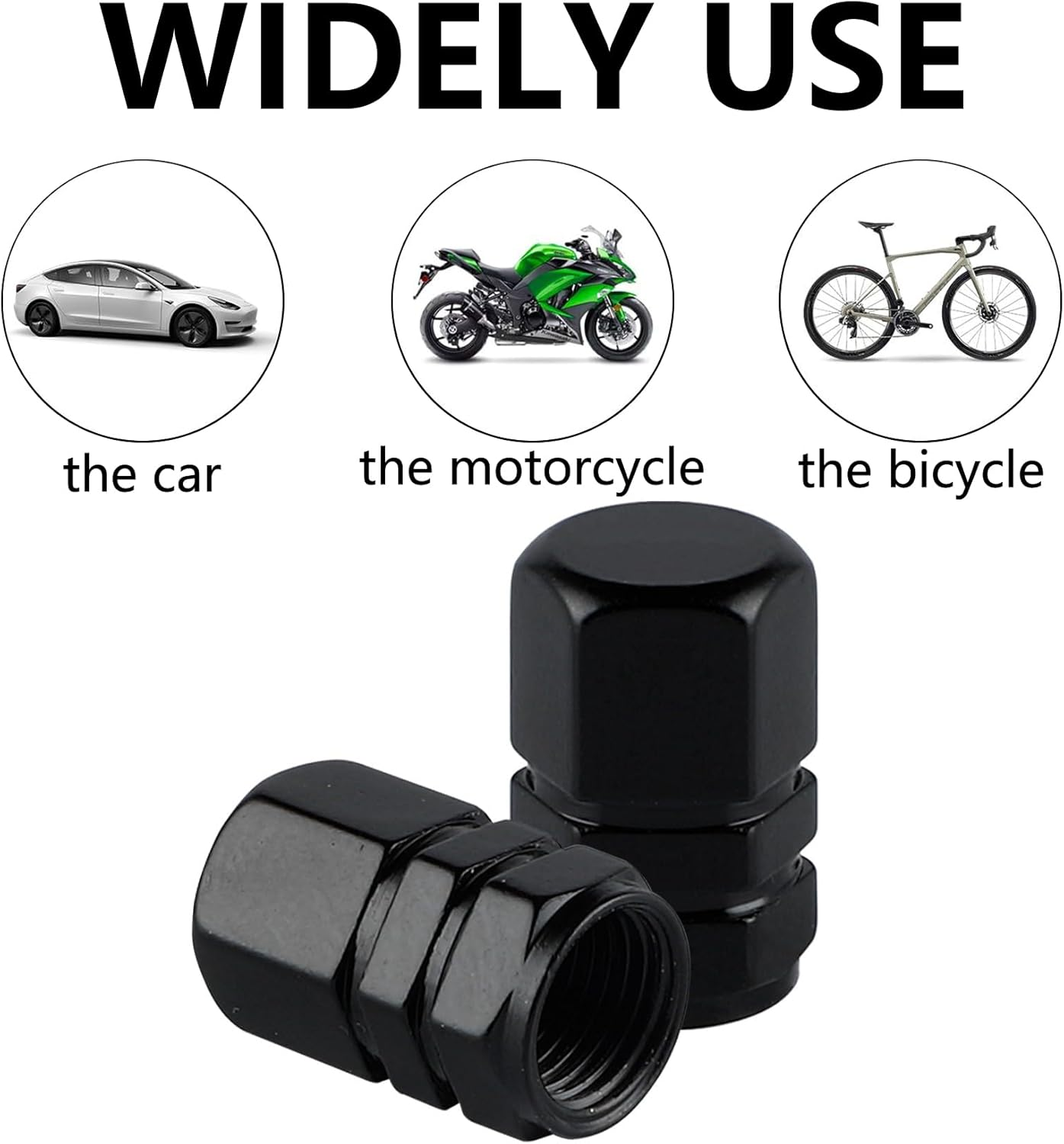 Tyre Valve Caps, Hexagon Aluminum with Gasket - Universal Valve Caps for Car/Suv/Bike/Motorcycle, for Premium Safety-Conscious Drivers image number 2
