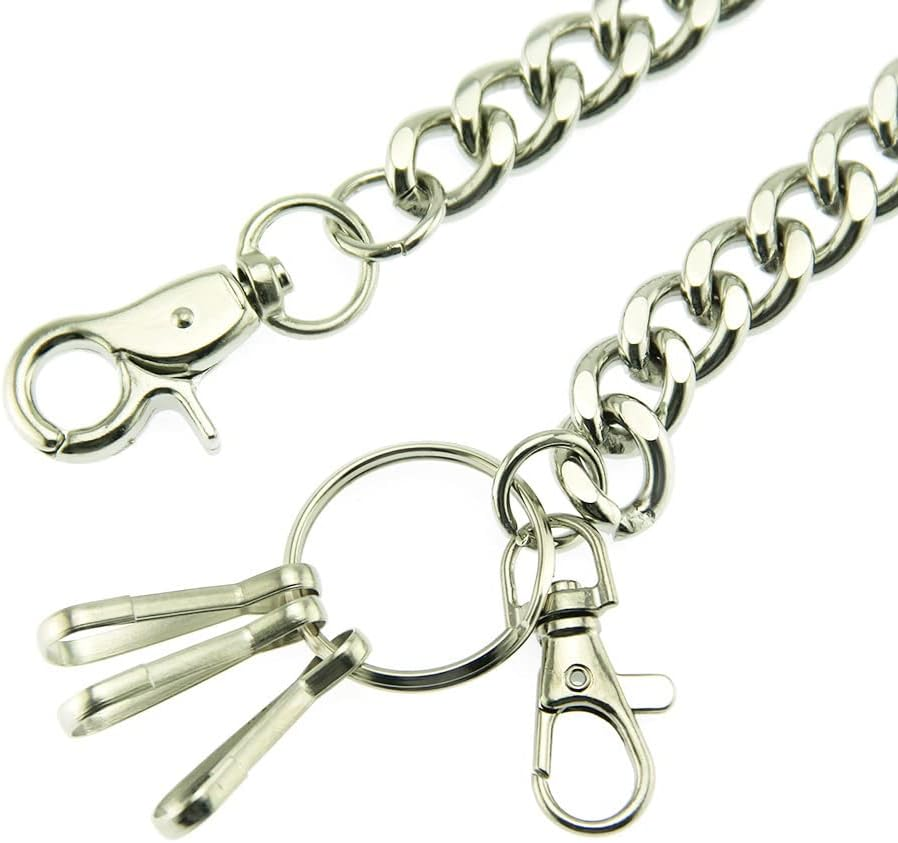 Stainless Steel Wallet Chains for Men Biker Trucker Motorcycle Pants Jean Key Chain image number 3