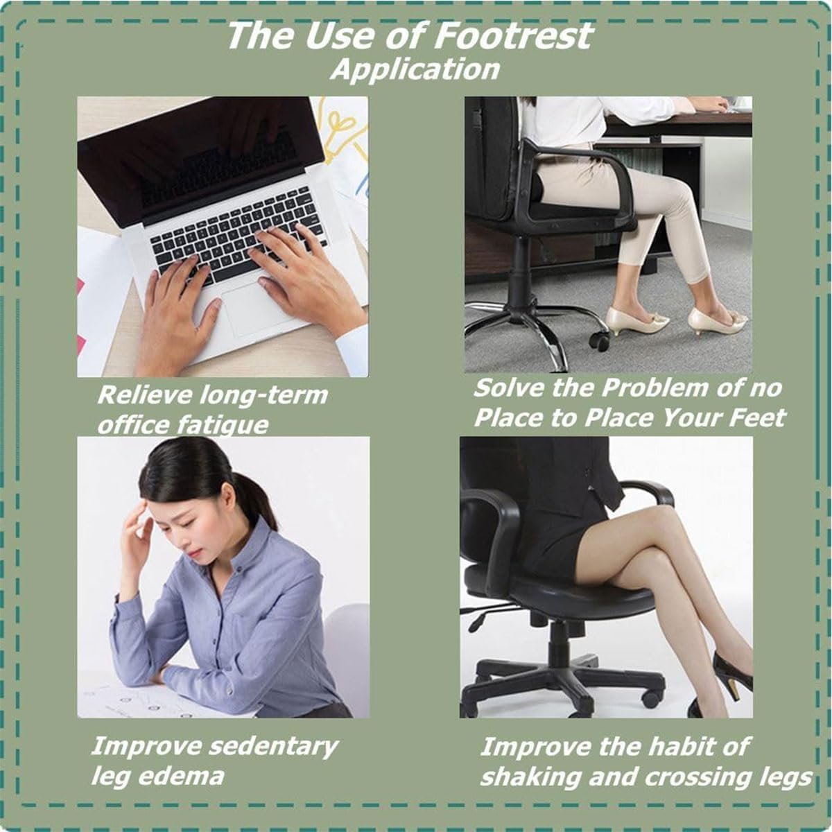 AIMALL Ergonomic Foot Stool for Office and Home, Non-Slip, Multi-Functional, 13.38 X 9.84 X 5.11 Inches, Suitable for Adults and Children, Easy Assembly - Grey image number 2