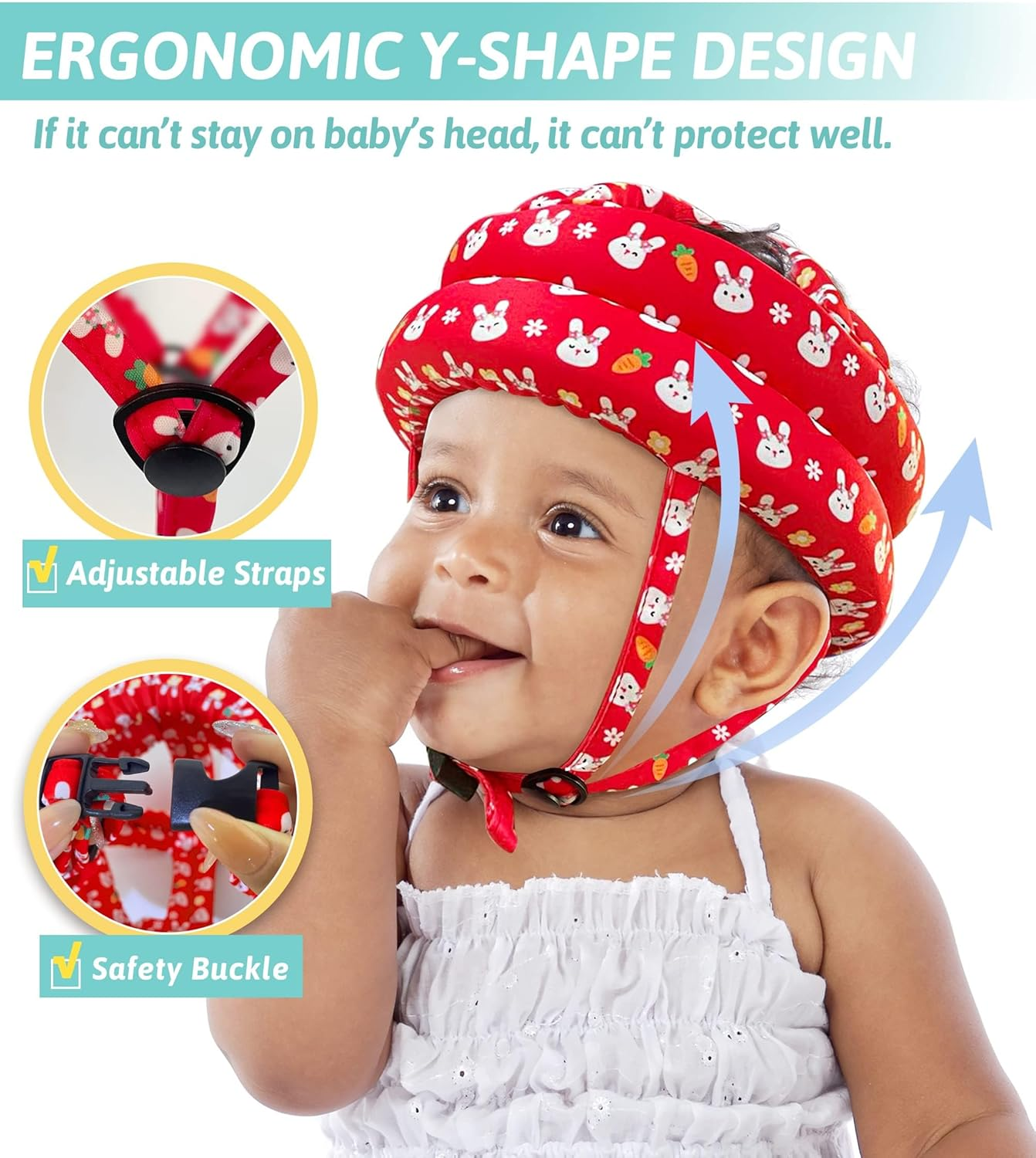 Baby Helmet for Crawling Walking I Baby Head Protector No Bumps and Soft Cushion Infant Baby Safety Headguard I Toddler Helmets 1-2 Years Old, 6-12 Months - Fox image number 6