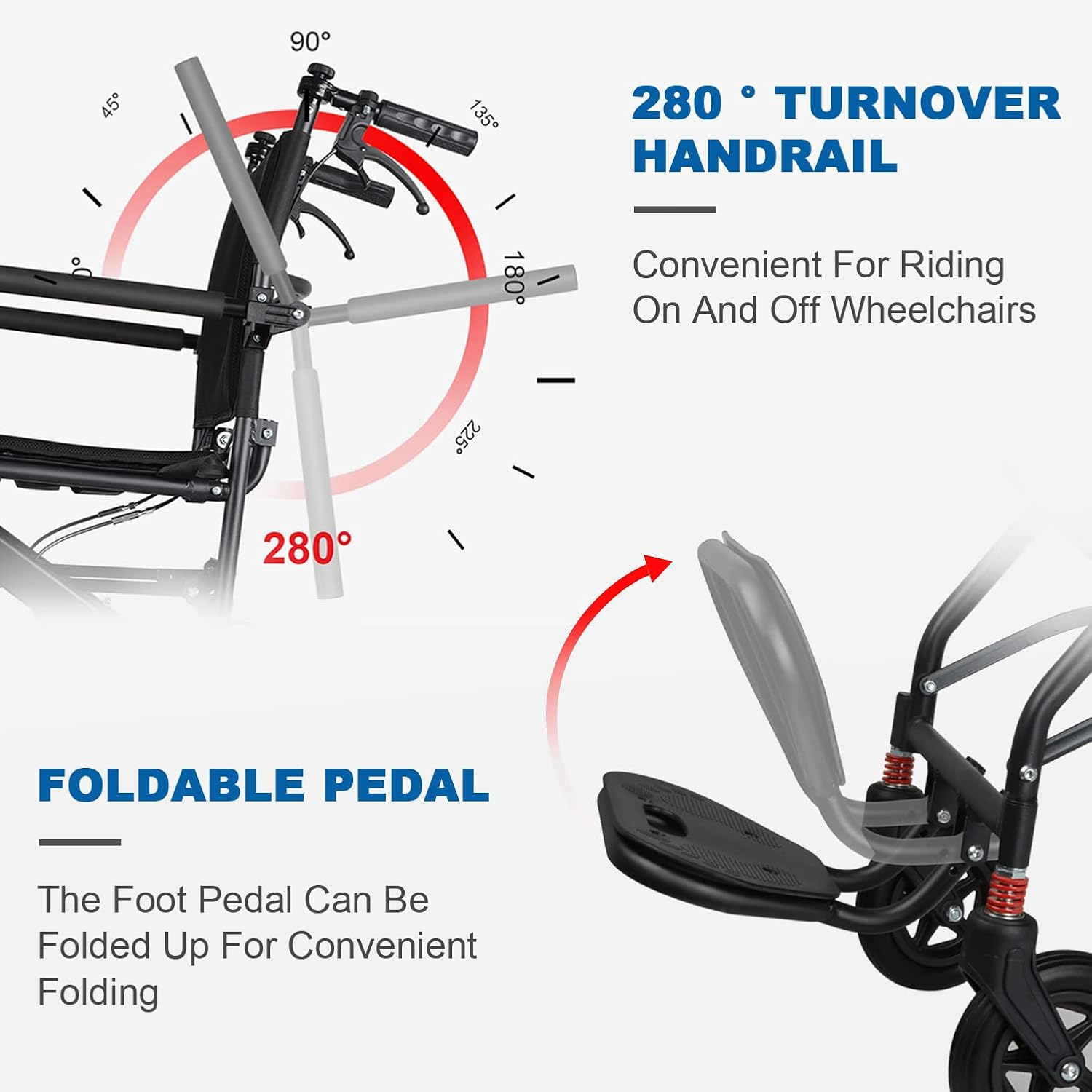 Ultra Light Transport Wheelchairs for Adults Weight 12KG, Lightweight Folding Wheelchairs for Seniors Support 220Lbs, Compact Travel Wheelchair Portable