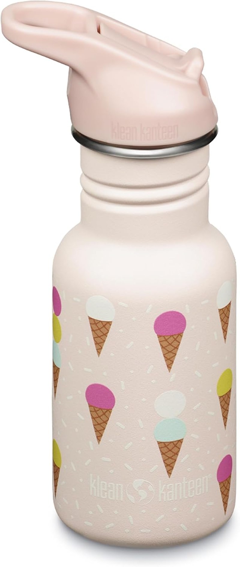 Klean Kanteen Classic Kid'S Water Bottle with Flip Seal Sport Cap Ice Cream, 12 Oz (355 Ml) Capacity image number 5
