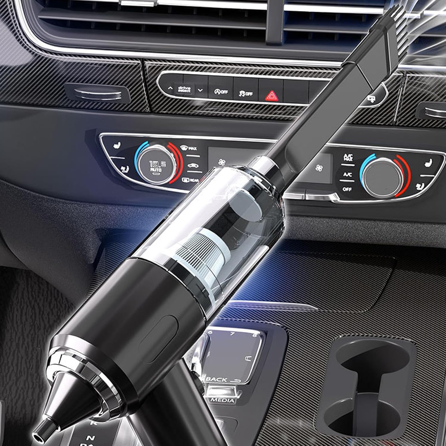 120W High Power Cordless Vacuum, 7000Pa Suction Handheld Vacuum Cleaner, Compact Home Car Vacuum Cleaner for Car Computer Keyboard Pet (Black) image number 5