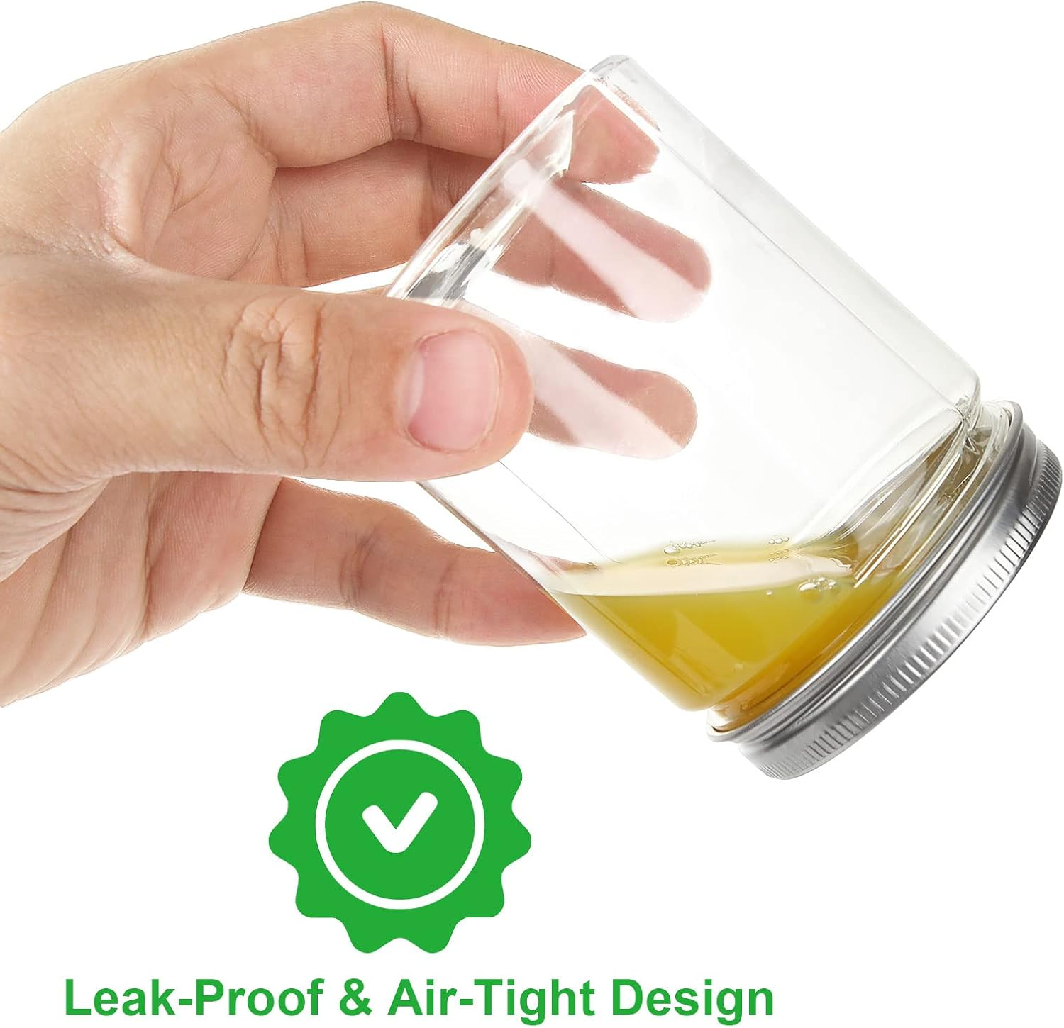 AKOLAFE 20 Pack 250ML Plastic Jars with White Aluminium Lids, round Clear Leak-Proof Food Storage Jars for Food Storage, Camping, Hardware Storage, Crafts and Slime Making image number 3