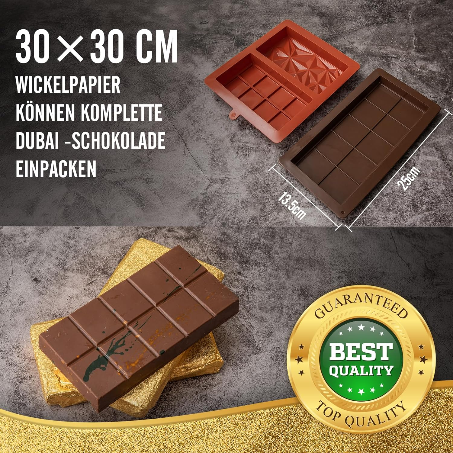 Pack of 50 Golden Aluminium Foil Paper Wrappers, Dubai Chocolate Packaging, 30 X 30 Cm, Sealing Stickers, Candy Packaging, Can Be Used for Packaging, Packaging, Decoration, DIY - Handmade image number 3