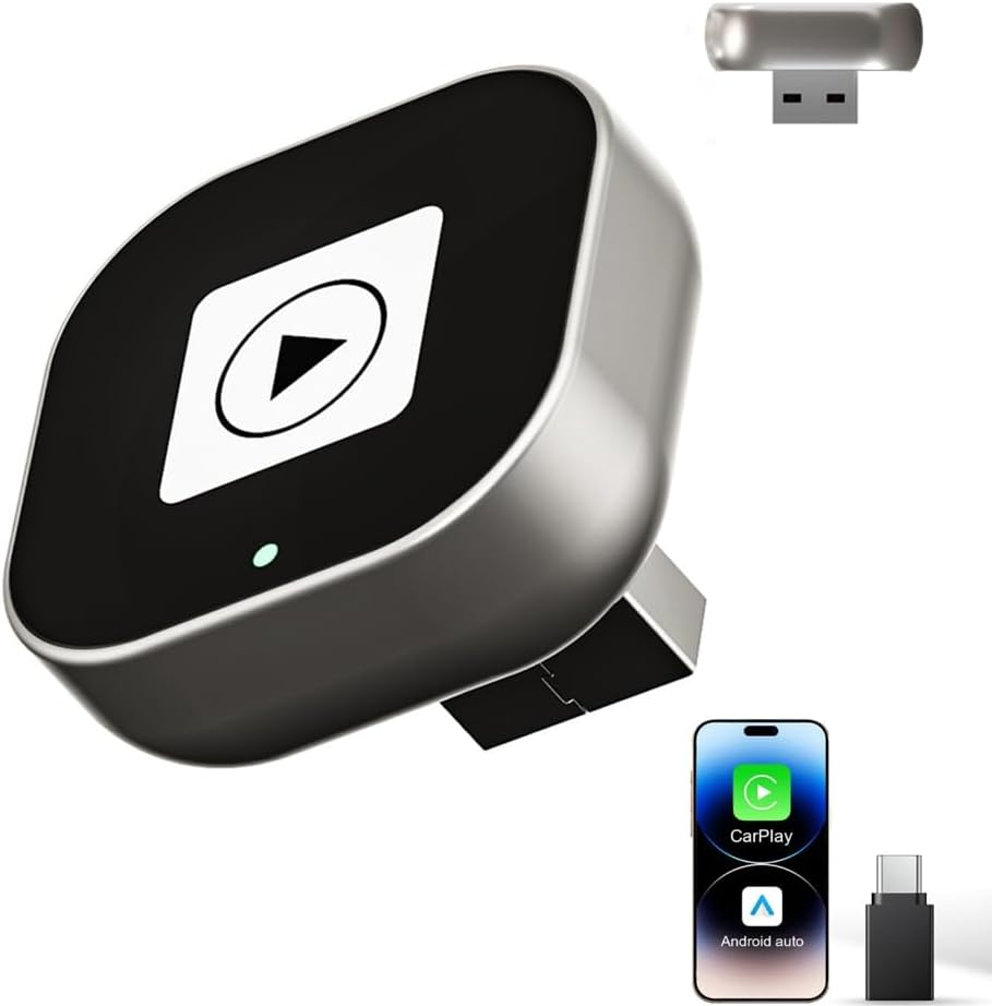 2025 Upgrade Wireless Carplay Android Auto Adapter, Plug & Play USB Dongle Design for Cars with Built-In Wired Apple Carplay, Compatible with Iphone & Android, Bluetooth 5.2, Dual-Band Wifi image number 2