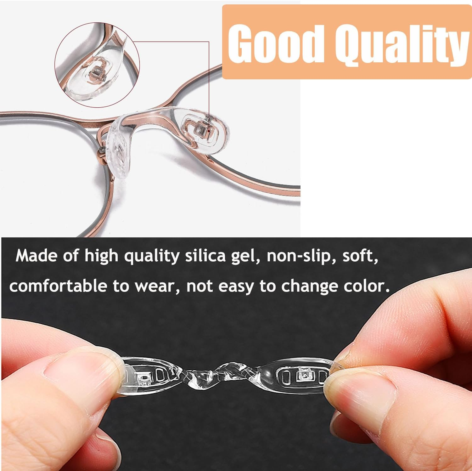 15 Pcs,3 Sizes Eyeglasses Nose Pads,U Shaped Eyeglasses Nose Pads Screw-In Eyeglass Nose Piece Soft Silicone Nose Pad for Eye Glasses Sunglass Eyewear, Clear image number 4