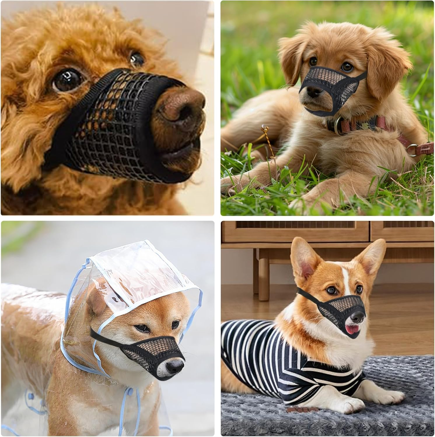 Oiieco Muzzle for Dogs, Dog Muzzle, Adjustable Loop, Breathable, Safe, Soft Muzzle Prevents Biting, Prevents Biting, Chewing and Barking, for Small, Medium Dogs, Black, XS image number 2