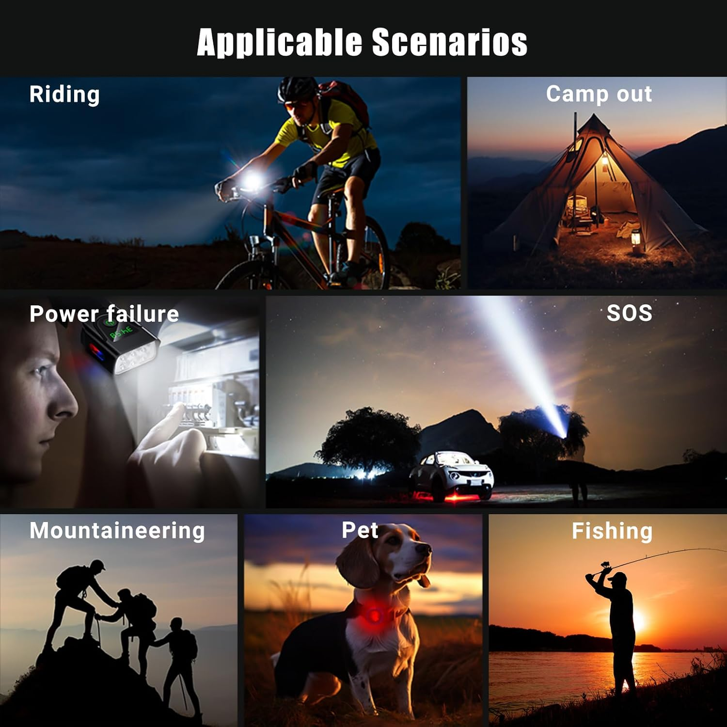 Bicycle Lights, USB Rechargeable Bike Light Set, 1000 Lumens High Brightness 5200Mah Battery IPX6 Waterproof 8 Light Modes Bicycle Front and Back Lights to Ensure Night Cycling and Biking Safety. image number 3