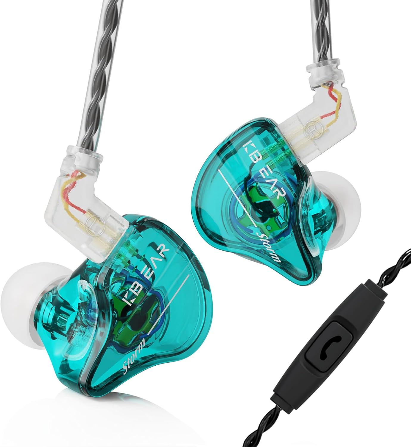 Yinyoo KBEAR Storm Wired Headphones, 10Mm Dynamic Driver in Ear Monitors, Hifi IEM Earphones for Singers Drummers Musicians, Bass, with OFC IEM Cable (Purple Blue, No Mic) image number 4