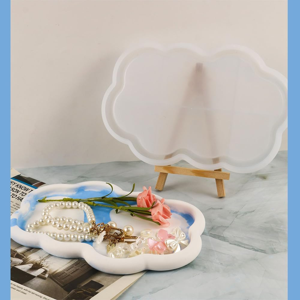 Cloud Shape Silicone Mold Tray, Resin Display Container, Trinket Storage Dish, Jewellery Holder, Decorative Vanity Plate image number 6