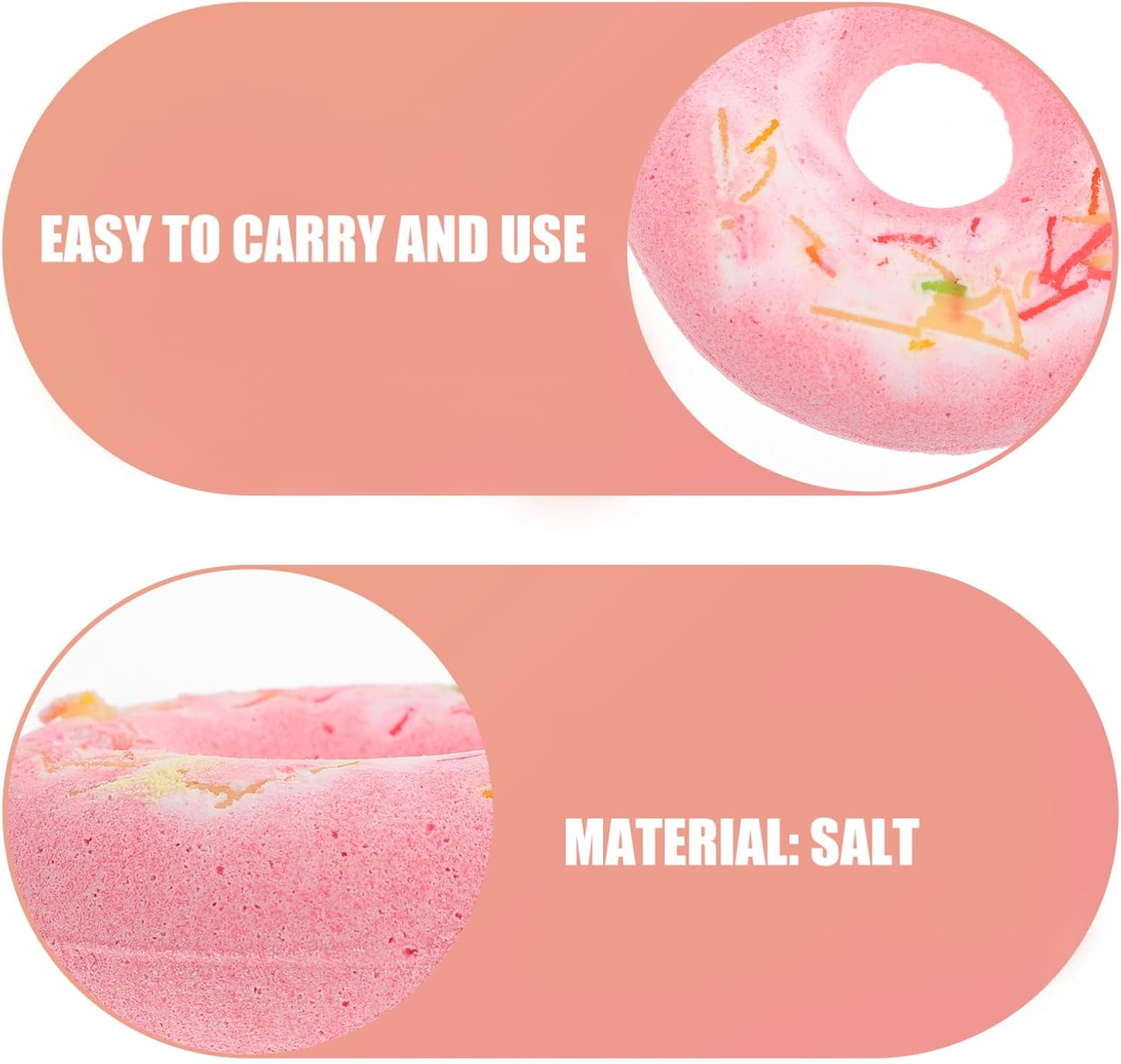 WOONEKY 4Pcs Adorable Salt Bath Balls Natural Material for Boys and Girls Bomb Random Color image number 2