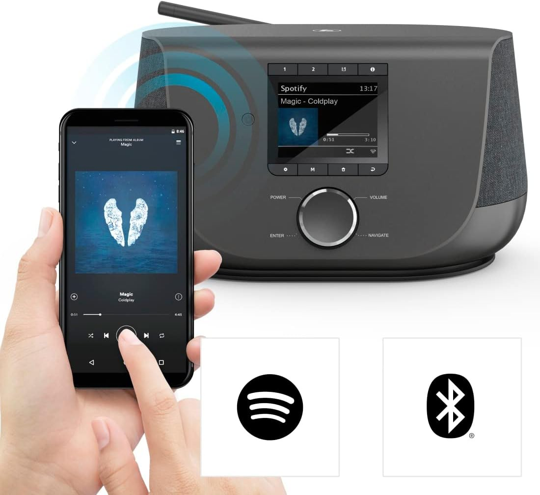 Hama DIR3300SBT Digital Radio Fm/Dab/Dab+/Internet Radio/App/Bluetooth&reg; Black image number 1