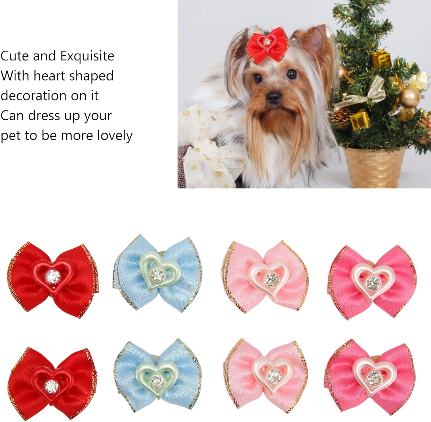 JOROBURO 24 Pcs Pet Hair Bows, Cute Colorful Dog Hair Bowknots with Rubber Bands, Craft Dog Hair Bows Pet Hair Accessories with Elastic Band for Puppy Dog Cat Rabbit image number 5