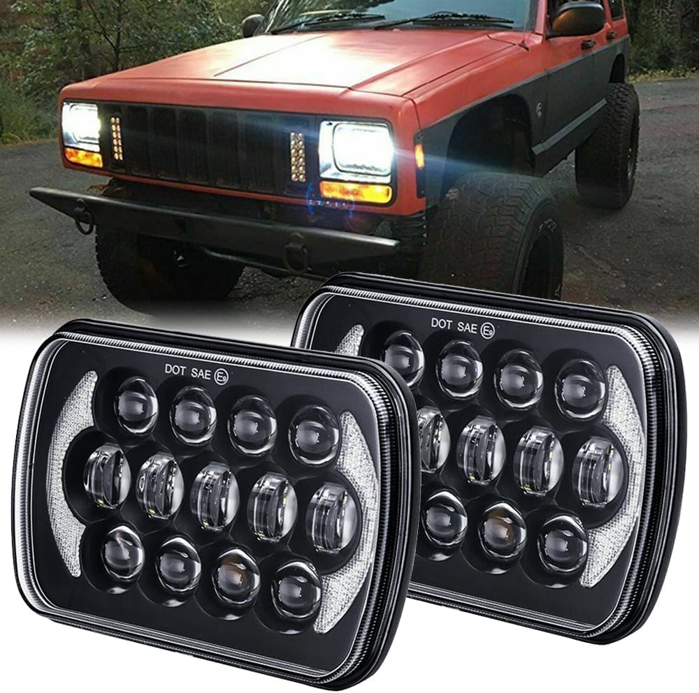 Yanchaofeiauto 105W 7X6'' 5X7Inch Led Headlights Replacement for Tacoma Hilux Pickup Hiace Chevy S10 Blazer Express Cargo Van 1500-3500 Ram F250 E350 Wrangler YJ Cherokee XJ image number 6