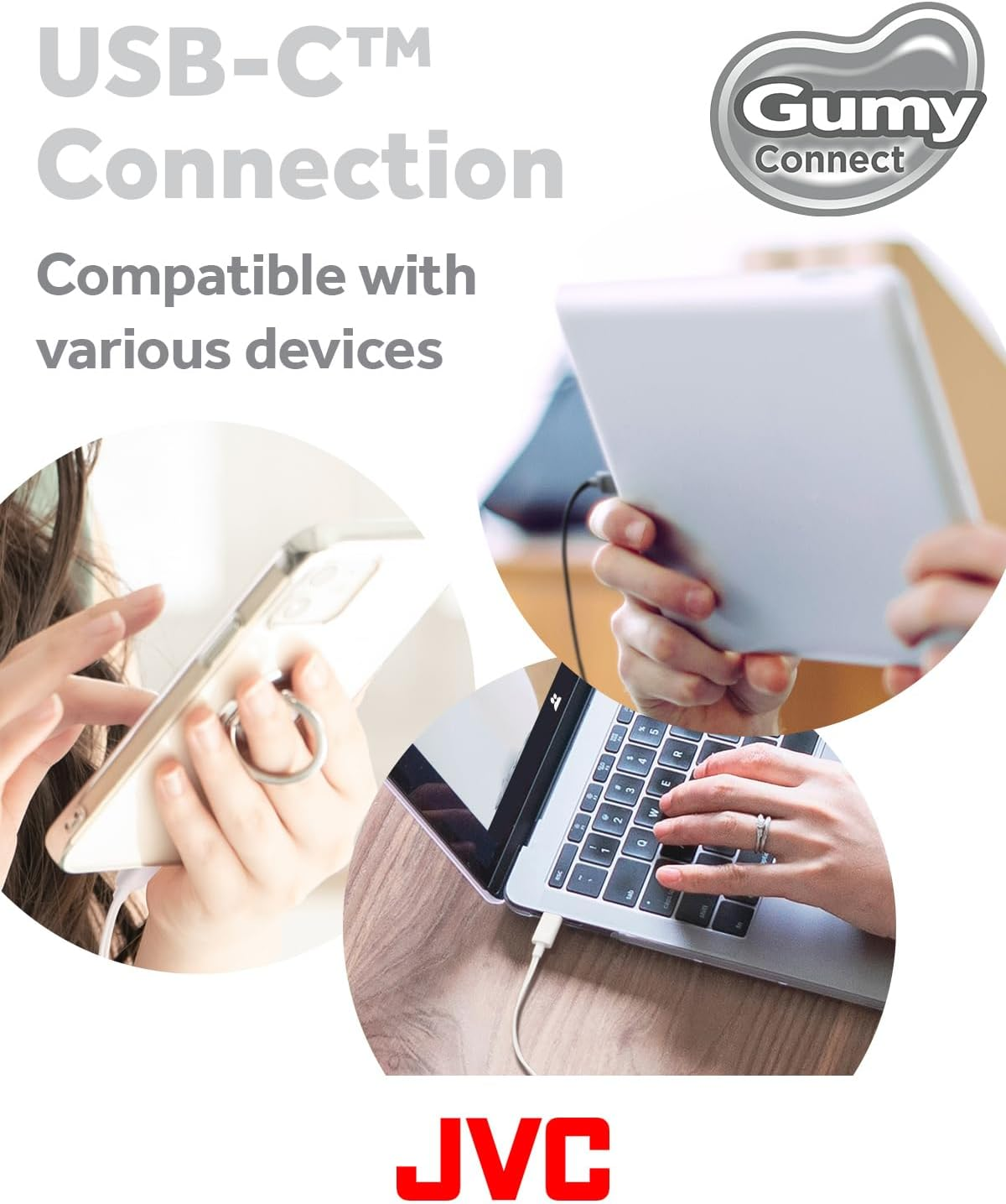 JVCKENWOOD JVC HA-FR9UC-W Earphones, Wired Earphones, with Microphone, Type C, In-Ear USB, Type-C 1.2M, White HA-FR9UC - Black image number 5