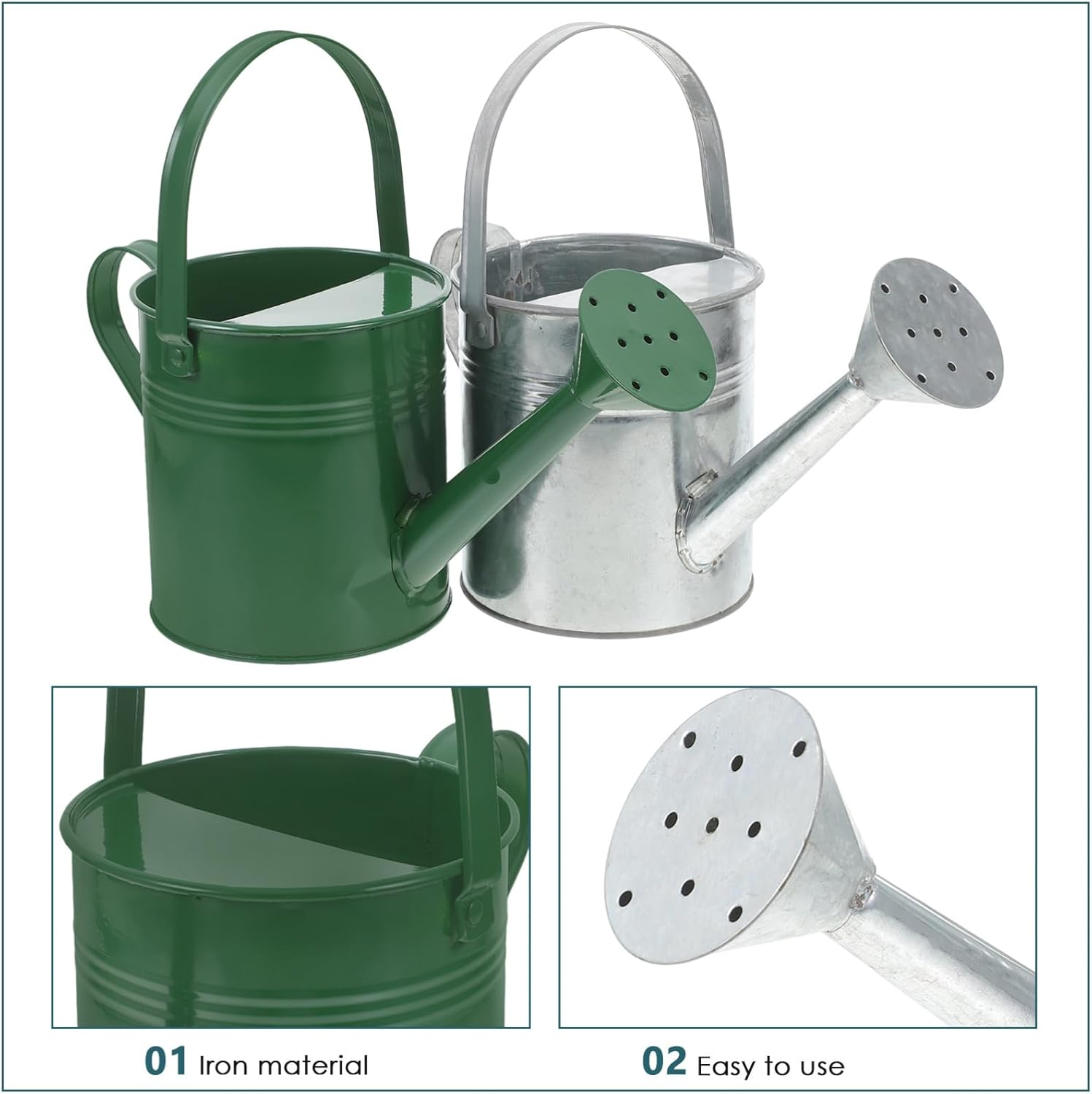 2Pcs Iron Small Kettle Watering Can for Garden Plants Outdoor Bonsai Indoor Flowering image number 1