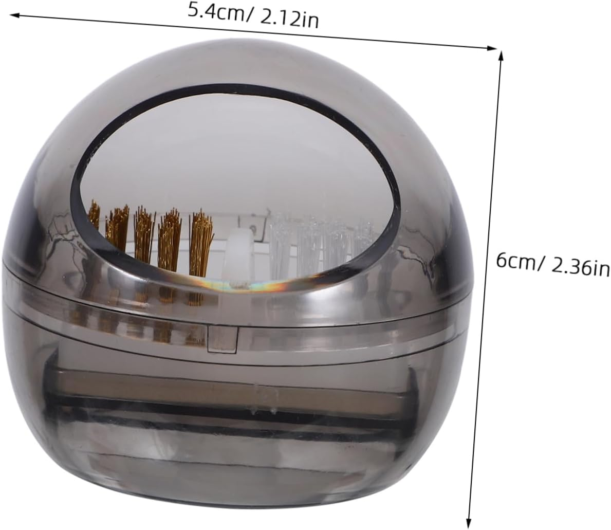 Beavorty Nail Drill Bit Cleaning Brush Box Dual Soft Hard Bristles Wire Brush for Nail Drill Bits Cleaning Tool for Salon Home Use Durable Accessory to Preserve Tool Longevity image number 4