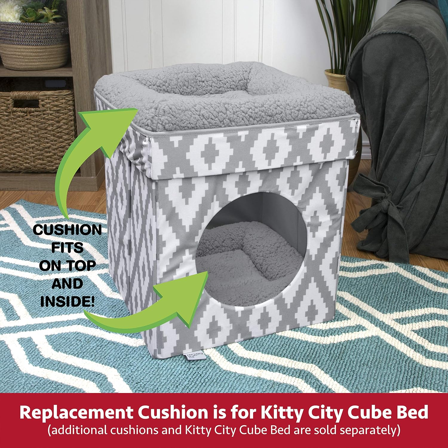 Kitty City Large Cat Cube Replacement Comfy Bed image number 4