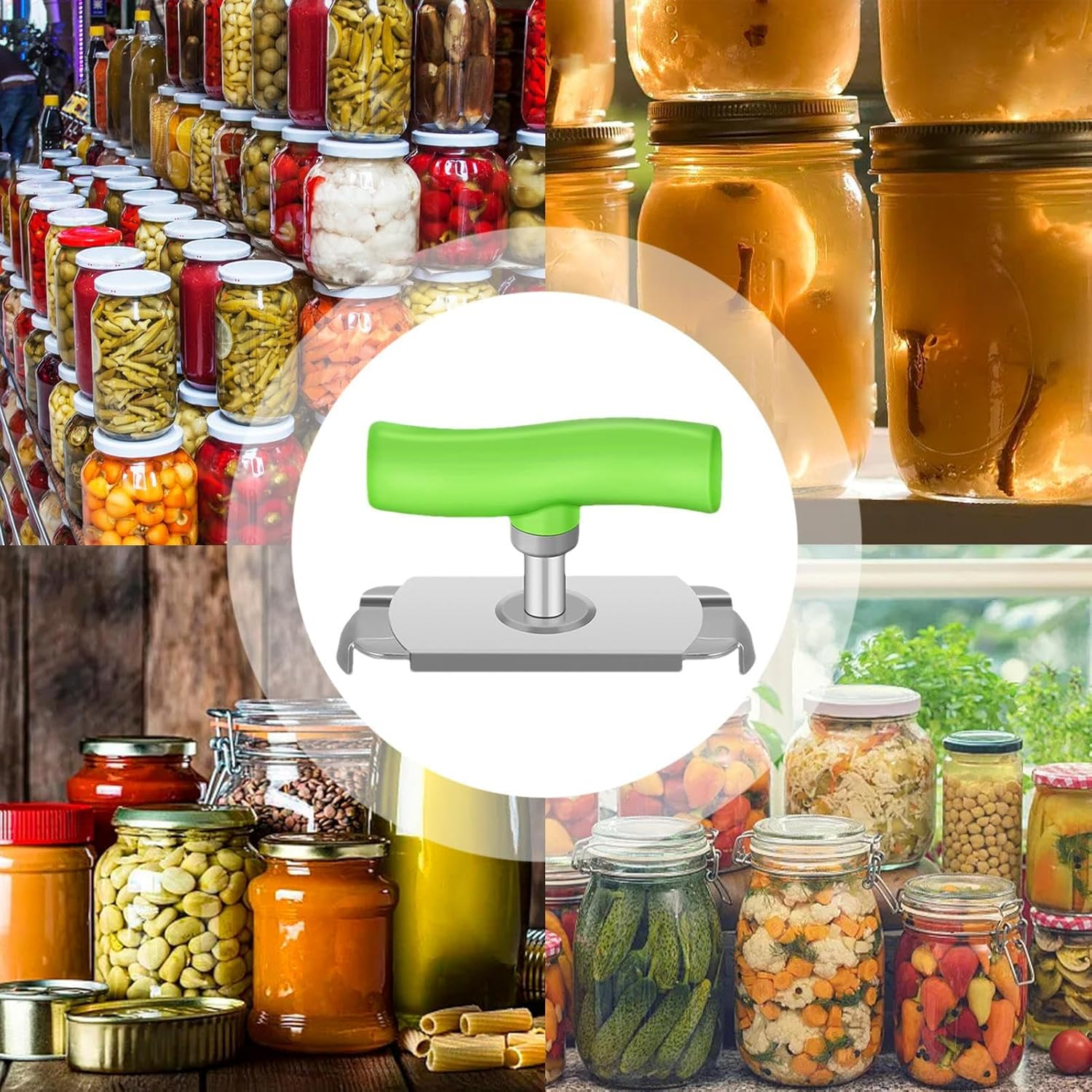 Jar Gripper Lid Opener &ndash; Adjustable Opening Tool, Multifunction Kitchen Accessory, Heavy Grip Device| Comfortable anti Slip Structure with Easy Twist Control for Weak Hands Daily Use - Green image number 2