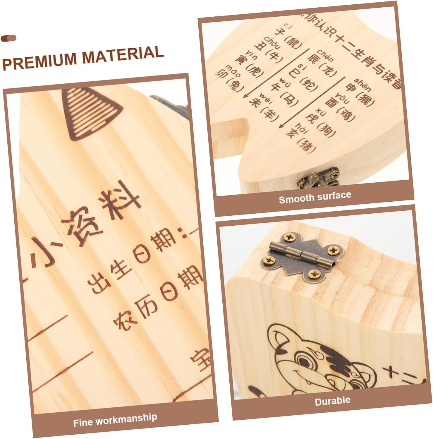 Boys and Girls Tooth Holder Wooden Tooth Box Keepsake Box Souvenir Organizer Birthday