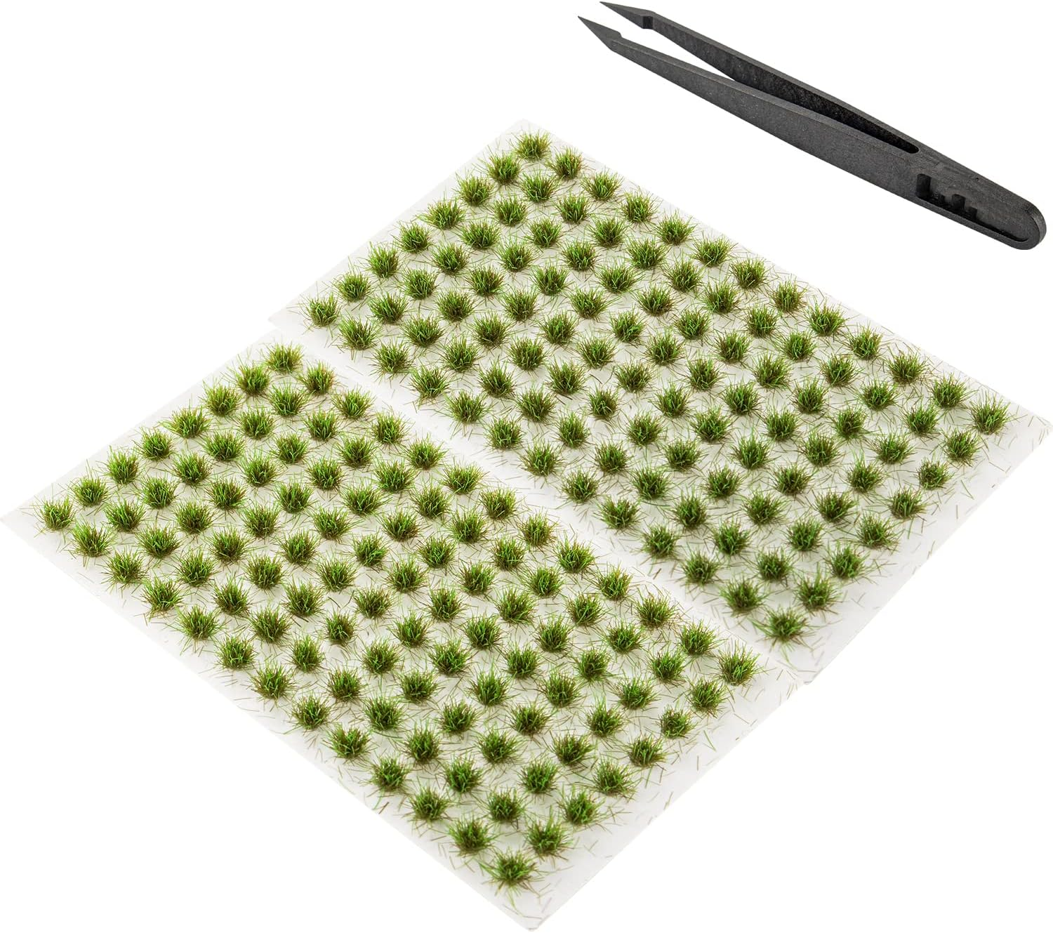 208 Pcs Static Grass Model Grass Tufts Railway Artificial Grass Miniature Grass Tuft Terrain Kit for DIY Model Railway Fairy Garden Diorama Scenery (Set A)