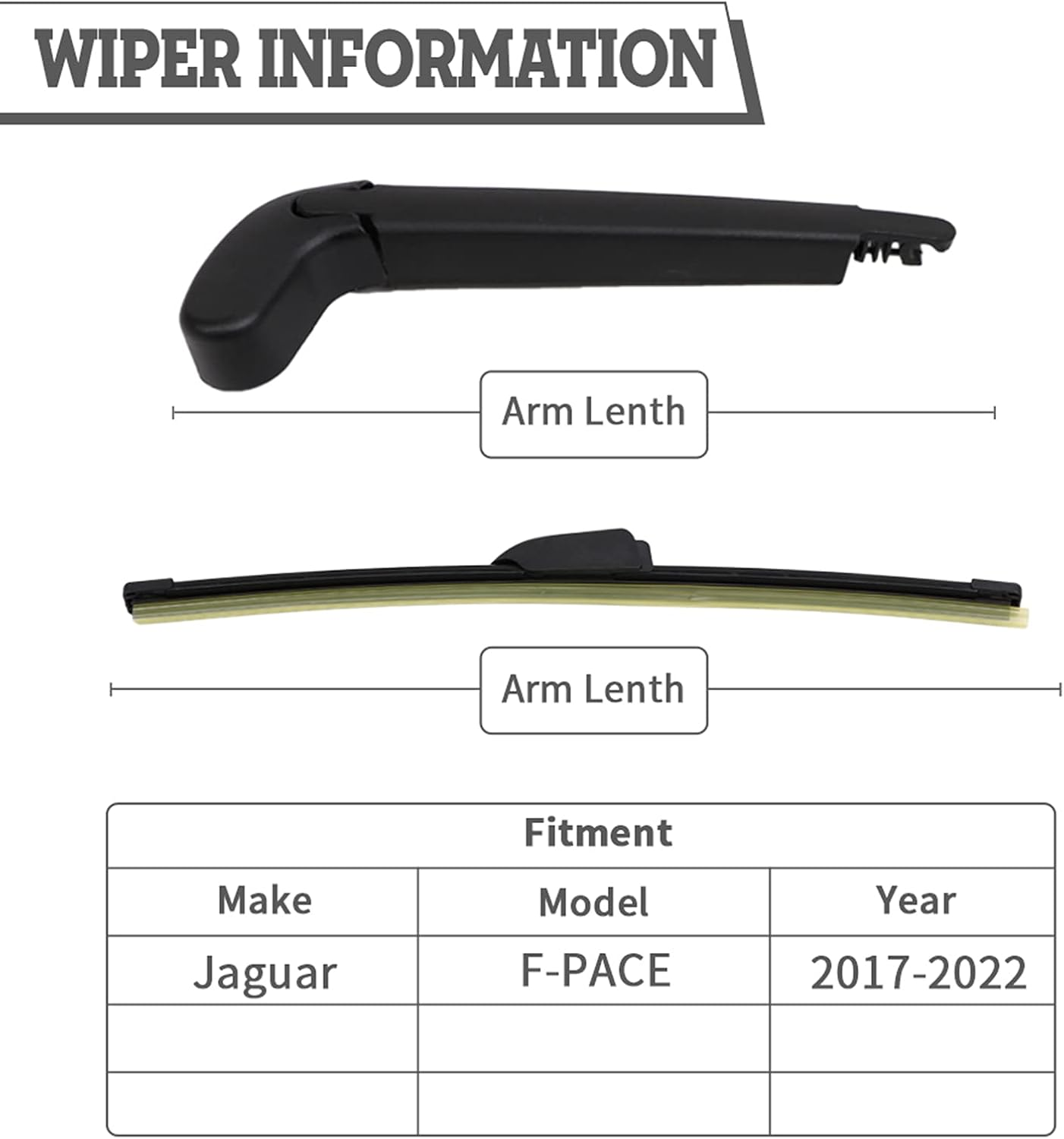 Rear Wiper Arm Blade Nut Set Replacement for Jaguar F-PACE (X761) 2017-2022,Rear Windshield Cover Accessories Assembly,Back Window Cap S SUV 25T R-Sport,Oe:T4A7965 image number 4