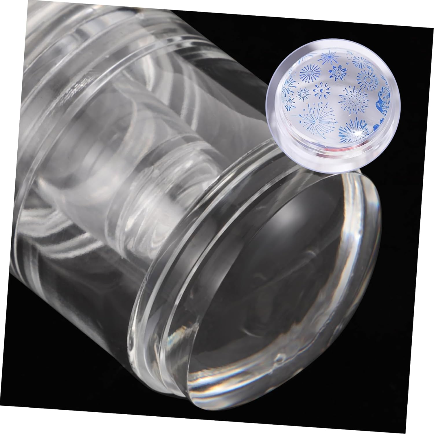 NOLITOY 2Pcs Transparent French Tip Nail Stamper for Nails Clear Silicone Stamping Jelly with Soft Printer for DIY Salon Home Use image number 5