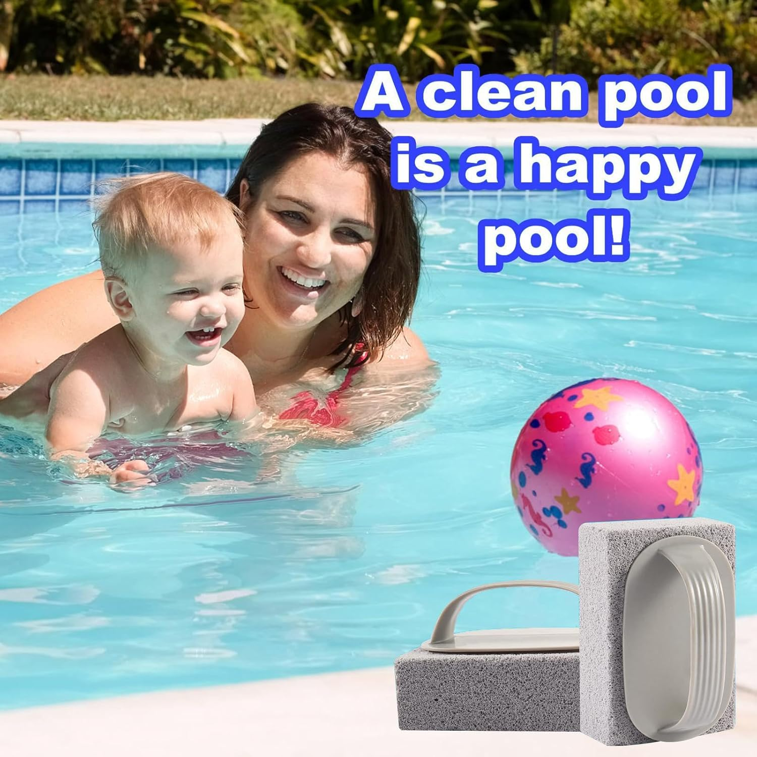 Meindin Pumice Stone for Pool Cleaning | Tile Stone for Pools - Handheld Grout & Concrete Cleaning, Calcium Remover for Pool Tile, Pumice Stone for Cleaning