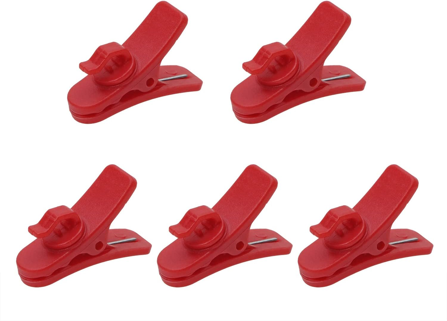 Mini Skater 5Pcs Earphone Cable Wire Clip 1 Inch Length Small 360 Degree Rotate Headset Wire Clip for Headphone Earphone (Red)