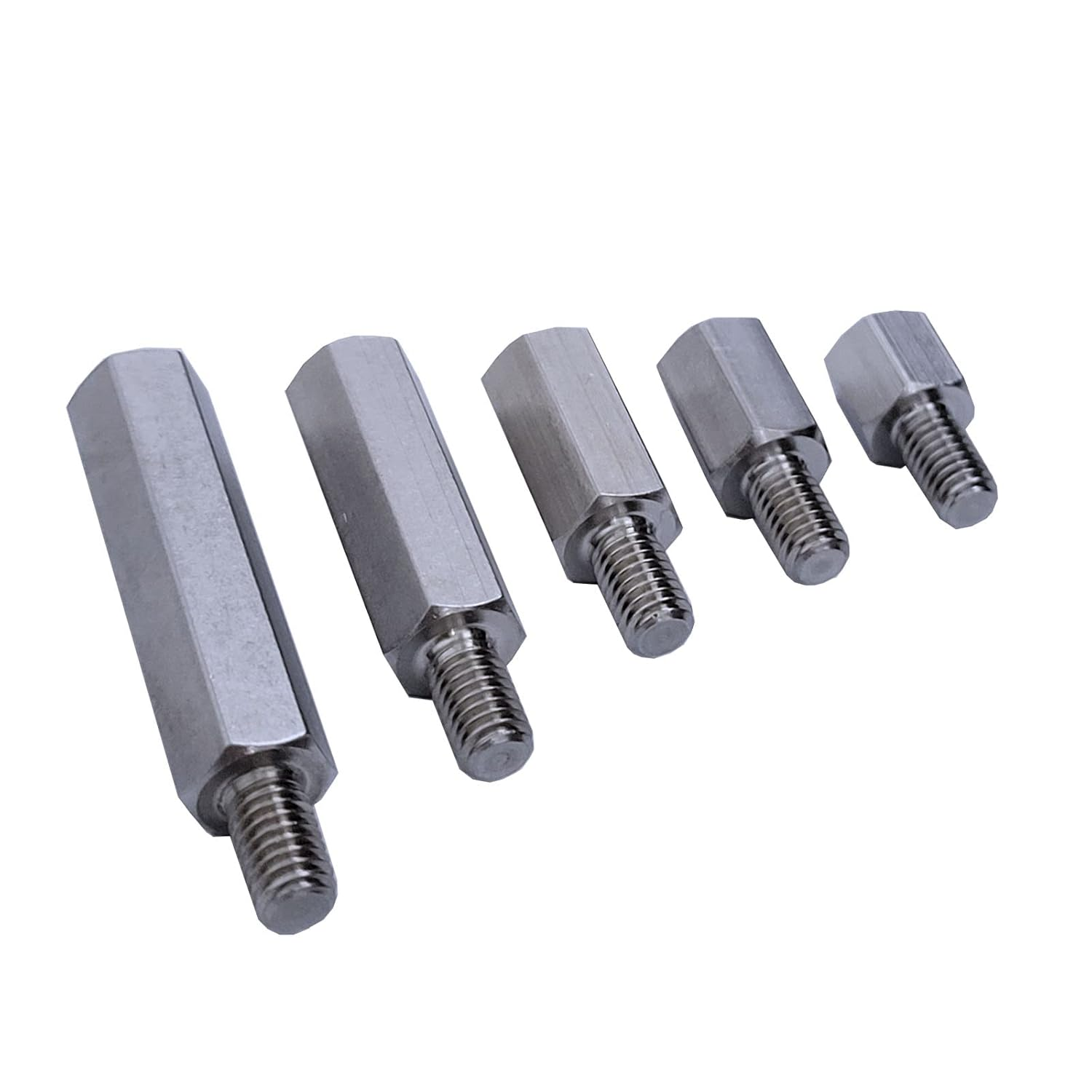 10 Pcs Stainless Steel Single Head Stud Hex Standoff Spacers Male to Female Thread 10Mm 15Mm 20Mm 30Mm 40Mm M6 X M6 for PCB Hexagonal Fasteners Hardware Accessories image number 2
