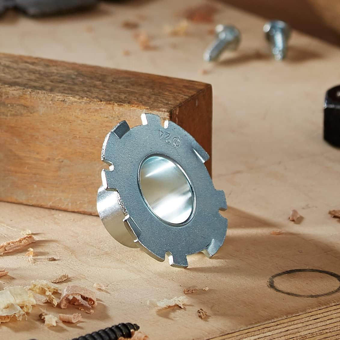 Bosch Accessories 1X Template Guide (Runs along Template to Transfer Shapes, &Oslash; 24 Mm, Quick Fastening Lock, Tool Free, Accessories for Routers) image number 1