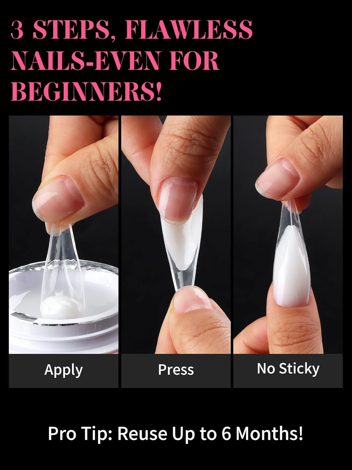 EBANKU 150PCS Poly Gel Nail Forms, Reusable Dual Forms for Polygel Long Mold Acrylic Nail Extension Tool for Home Salon Manicure, 15 Sizes(Eagle Claw) - Stiletto image number 6