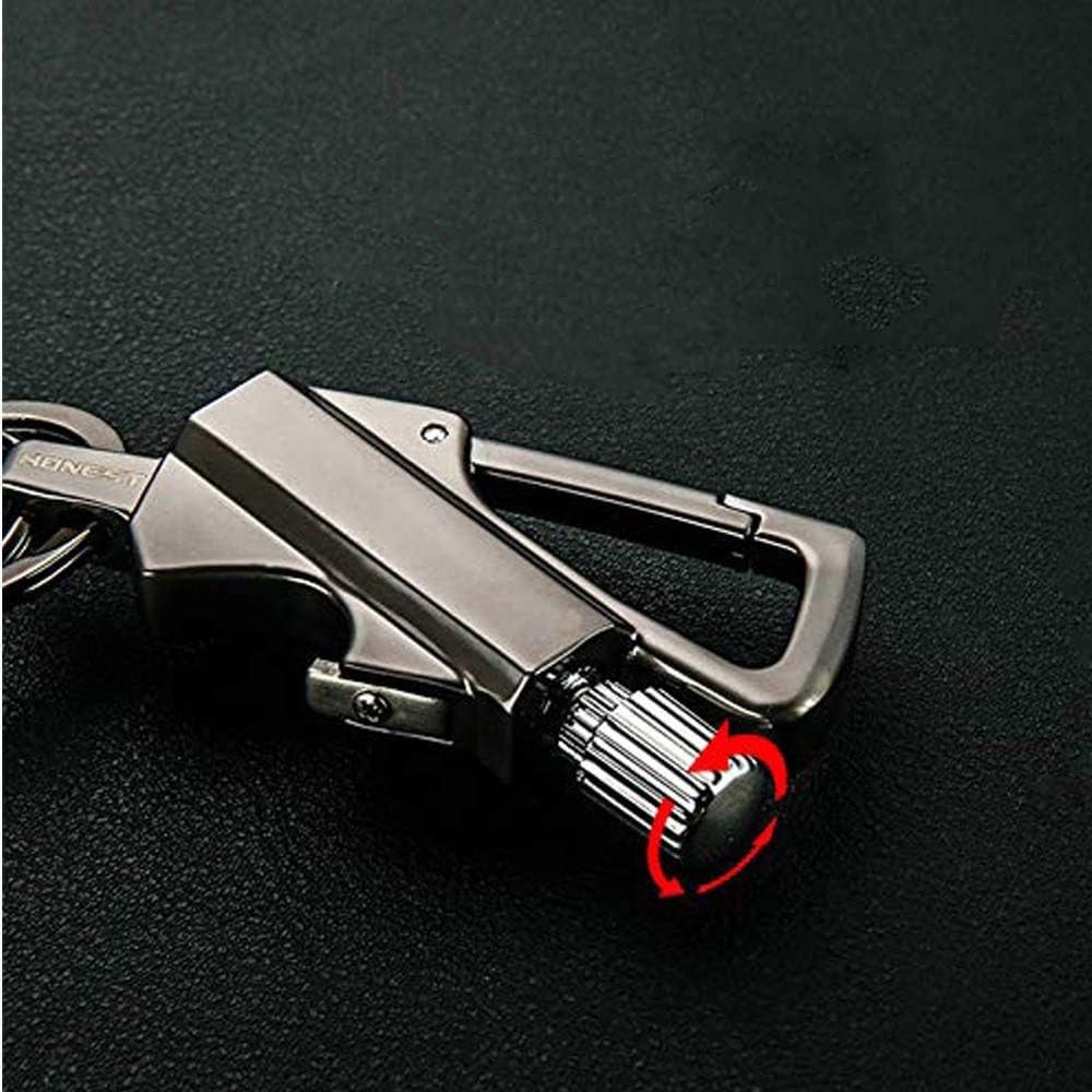 BIASTNR Permanent Metal Lighter, Lighter Keychain Outdoor, Emergency Survival Gear with Flint Metal Matchstick Fire Starter Kerosene Refillable Lighter image number 5