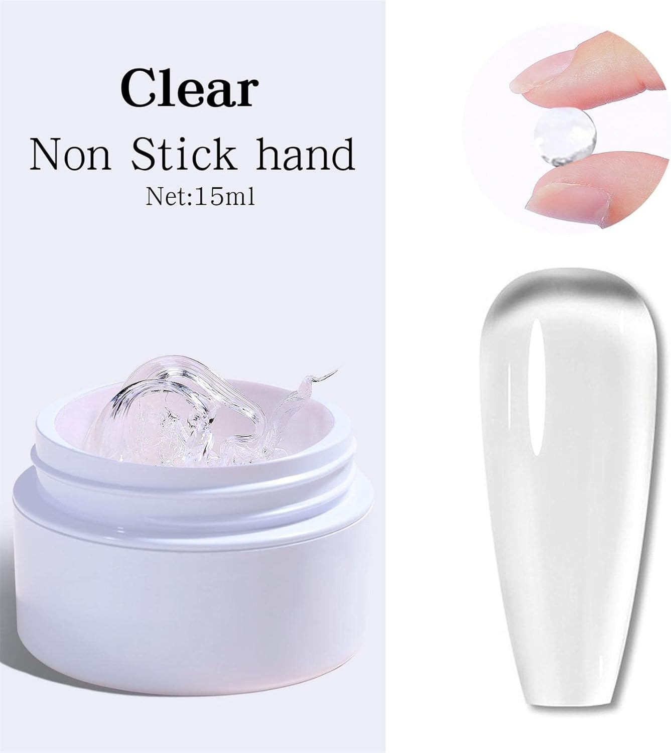 Nail Gel Polish - Nail Gel Extension and Modeling | Builder Base Gel Nail Enhancement, Decoration Glue Manicure at Home, 15Ml Seta-Au image number 1