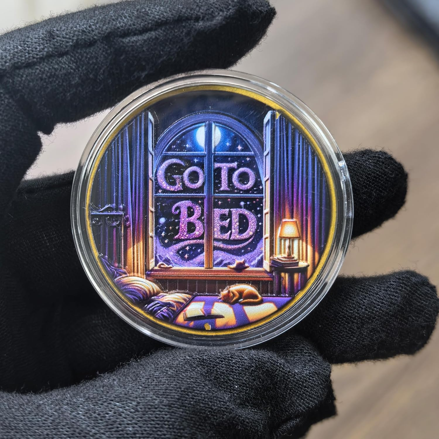 Book Lovers Decision Coin - 'One More Chapter' Vs 'Go to Bed' Dual-Sided Medallion image number 2