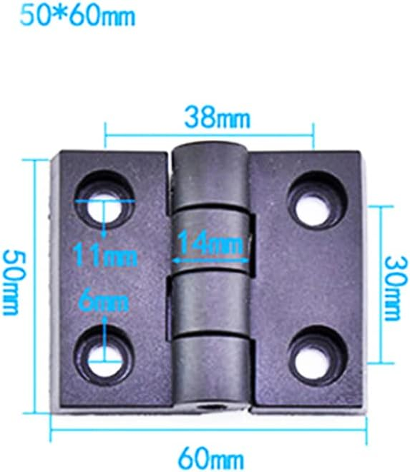 ABS Nylon Hinges, Black Adjustable Folding Door Hinge for Voltage Cabinet/Drawer/Distribution Boxes, 4 Pack, 60 * 50Mm image number 5