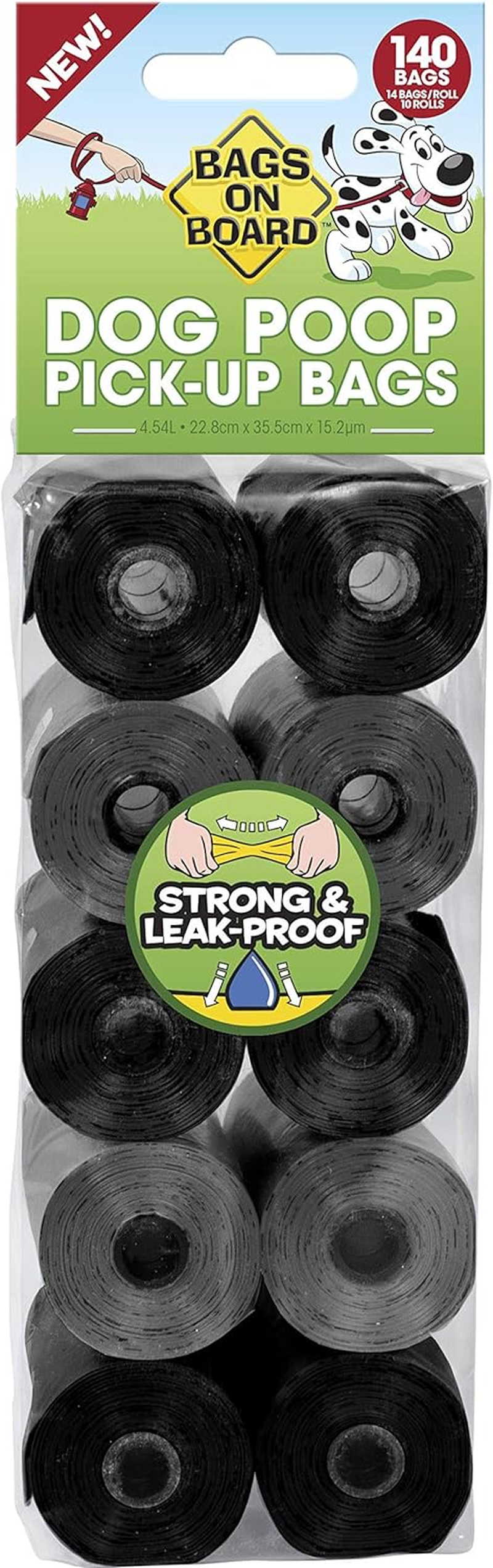 Bags on Board Dog Poop Pickup Bags, Multiple Colors, 140 Bags