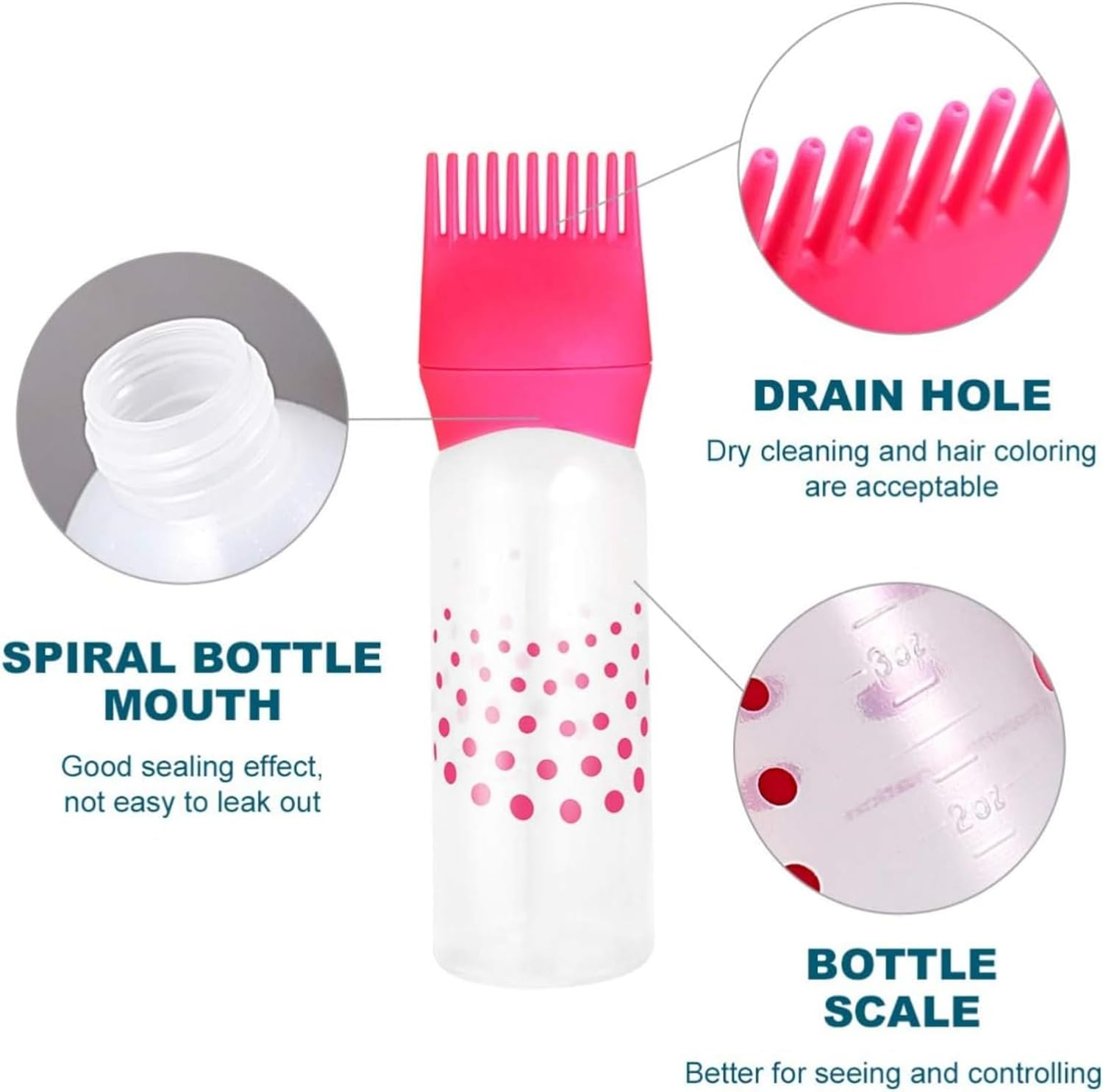 TAVVKE Professional Hair Coloring Kit - 3-Pack Applicator Bottles, Root Comb, Brush Dispenser, Salon-Quality Hair Dyeing (Pink/Blue/Black) image number 1