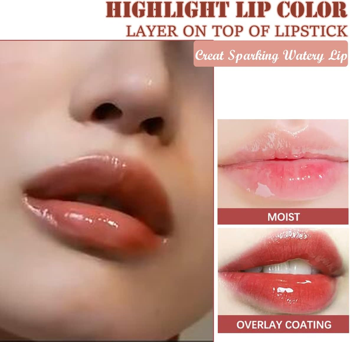 Wimode Plumping Lip Oil Moisturizing Lip Tint Transparent Lip Care Non-Sticky Glossy Fresh Texture Primer Lip Balm for Women(012#) - 007 image number 7