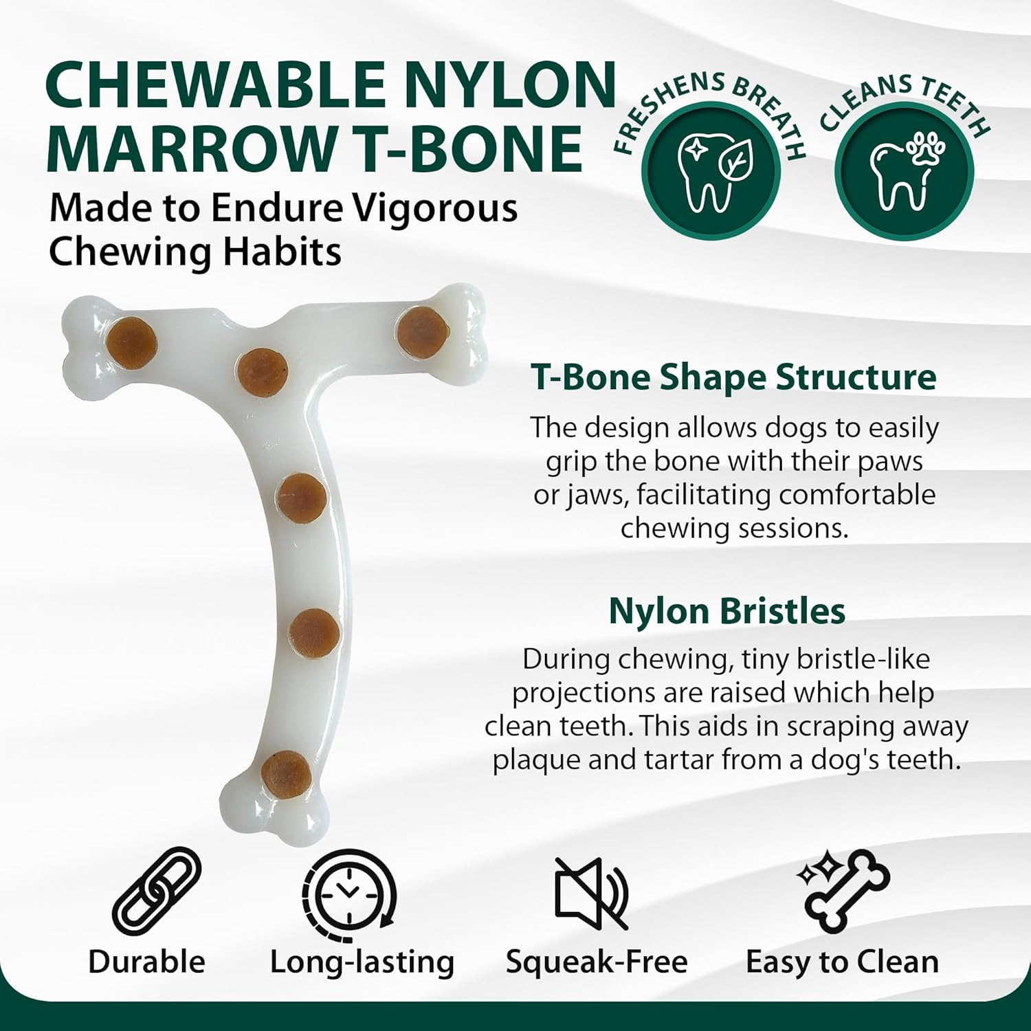 Sporn Durable Jerkey Favour Marrow Chew T-Bone Dog Toys White Small image number 3