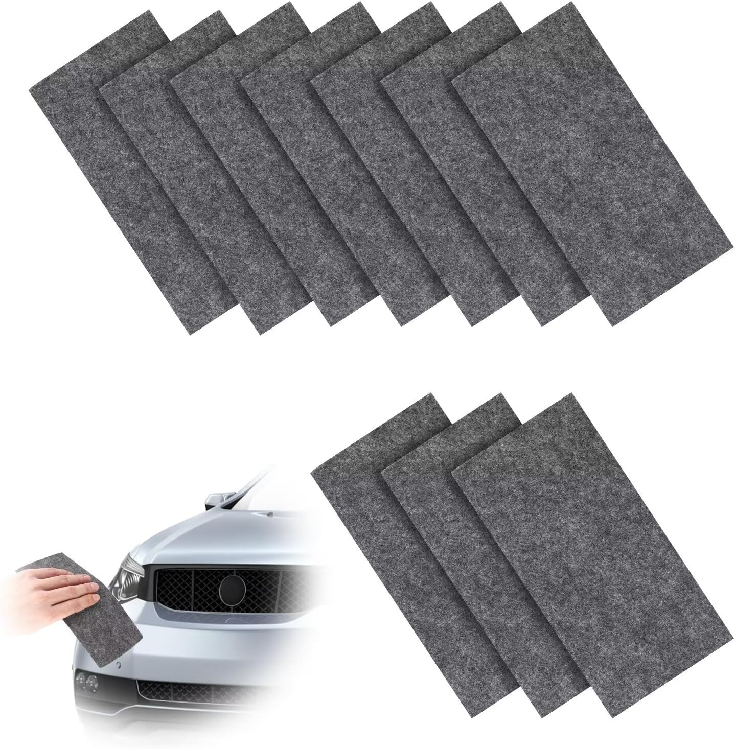 10Pcs Nano Cloth,20X10Cm Gray Automotive Scratch Remover Multifunction Cleaning Cloth for Erase Car Scratch Cloth for Repair of Minor Scratches Surface Polishing image number 6